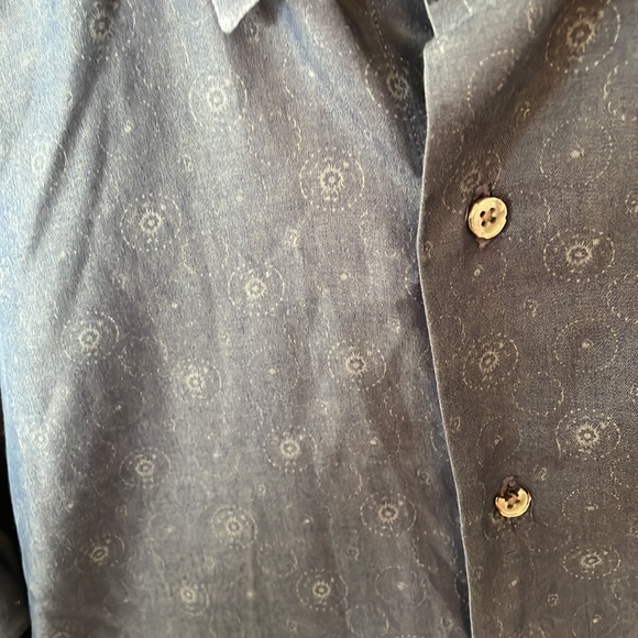 Ordean men’s small long sleeve button down shirt blue pattern soft wash - Picture 6 of 7